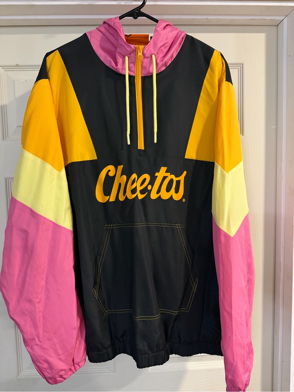 Men’s ' Colorblock Rain Anorak - Black, Pink & Yellow